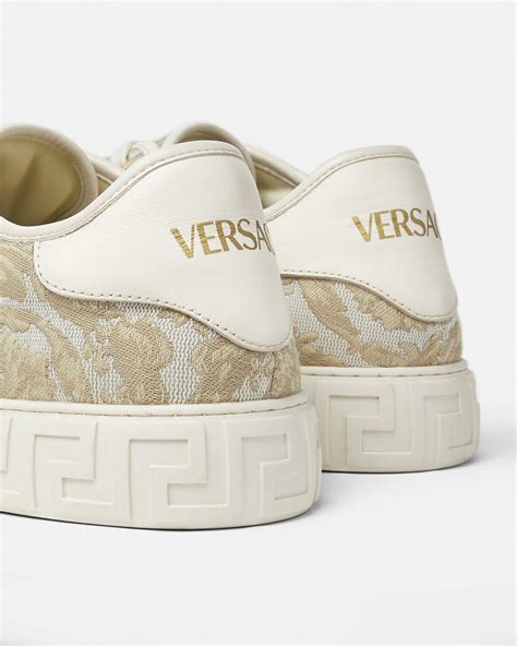 greca sneakers versace men's|Versace greca barocco print sneakers.